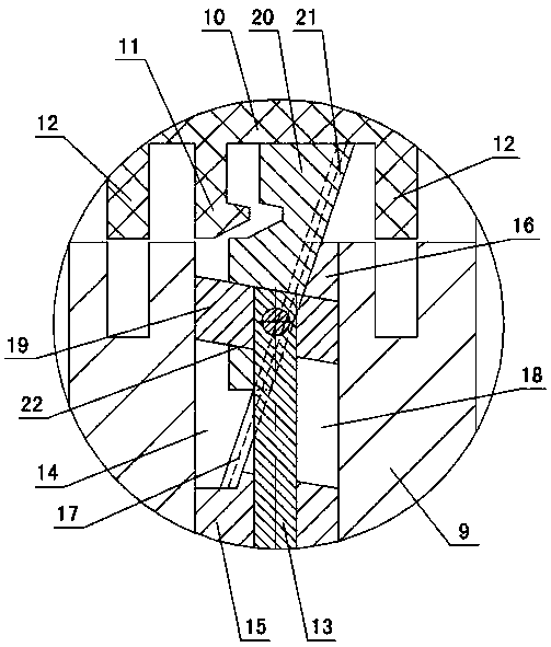 Large-angle small-gap side core-pulling mechanism of angle-ejector-type oblique sliding block of injection mold