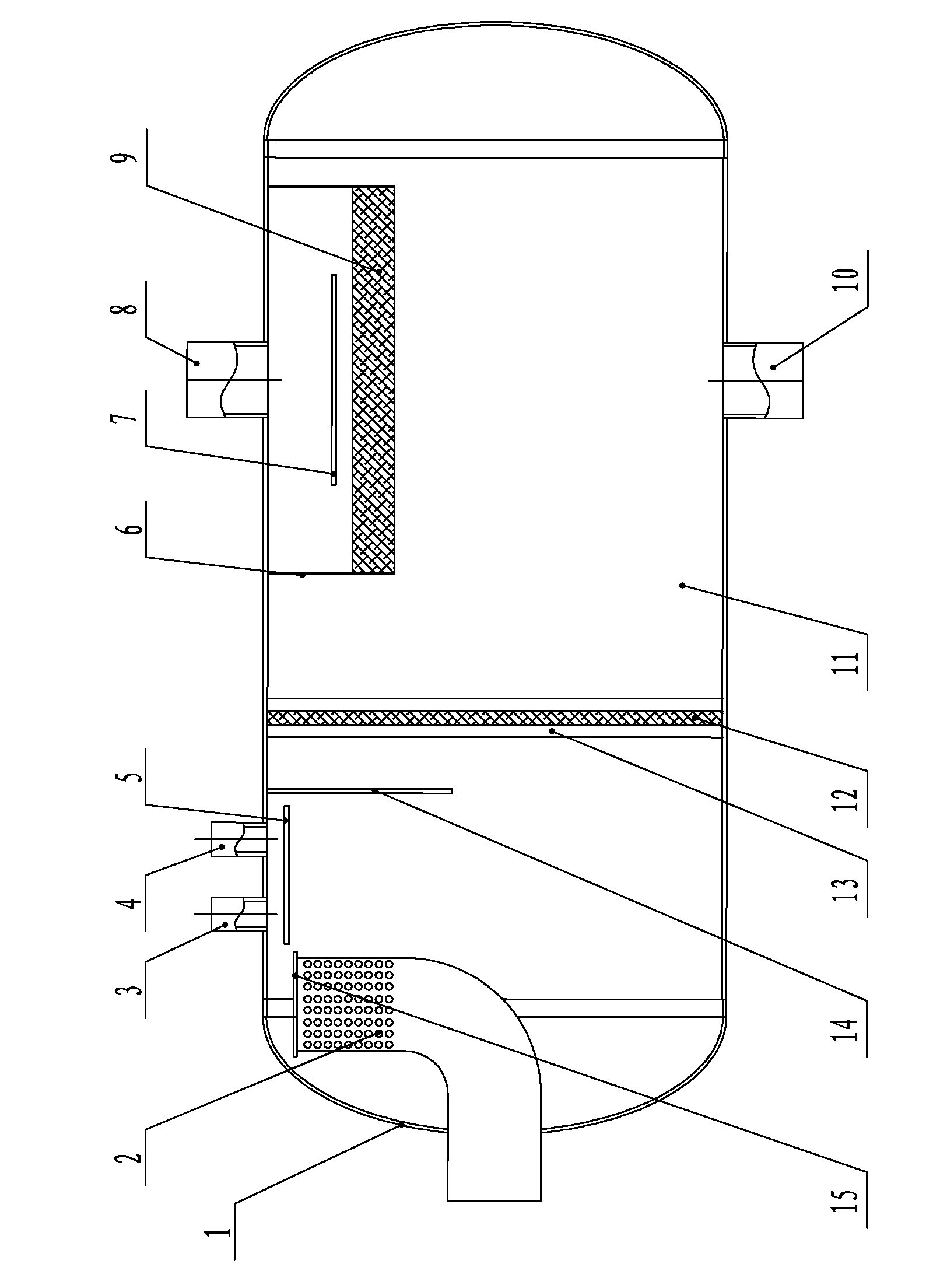 Horizontal flash tank for centrifugal unit