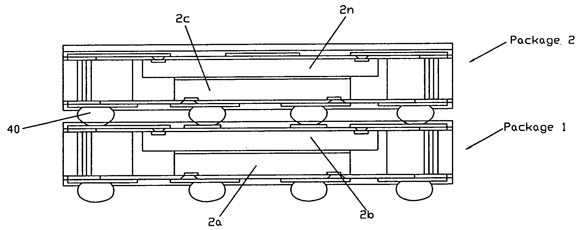 Stacking die package structure for semiconductor devices and method of the same