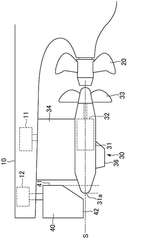 Contra-rotating propeller propulsion-type ship