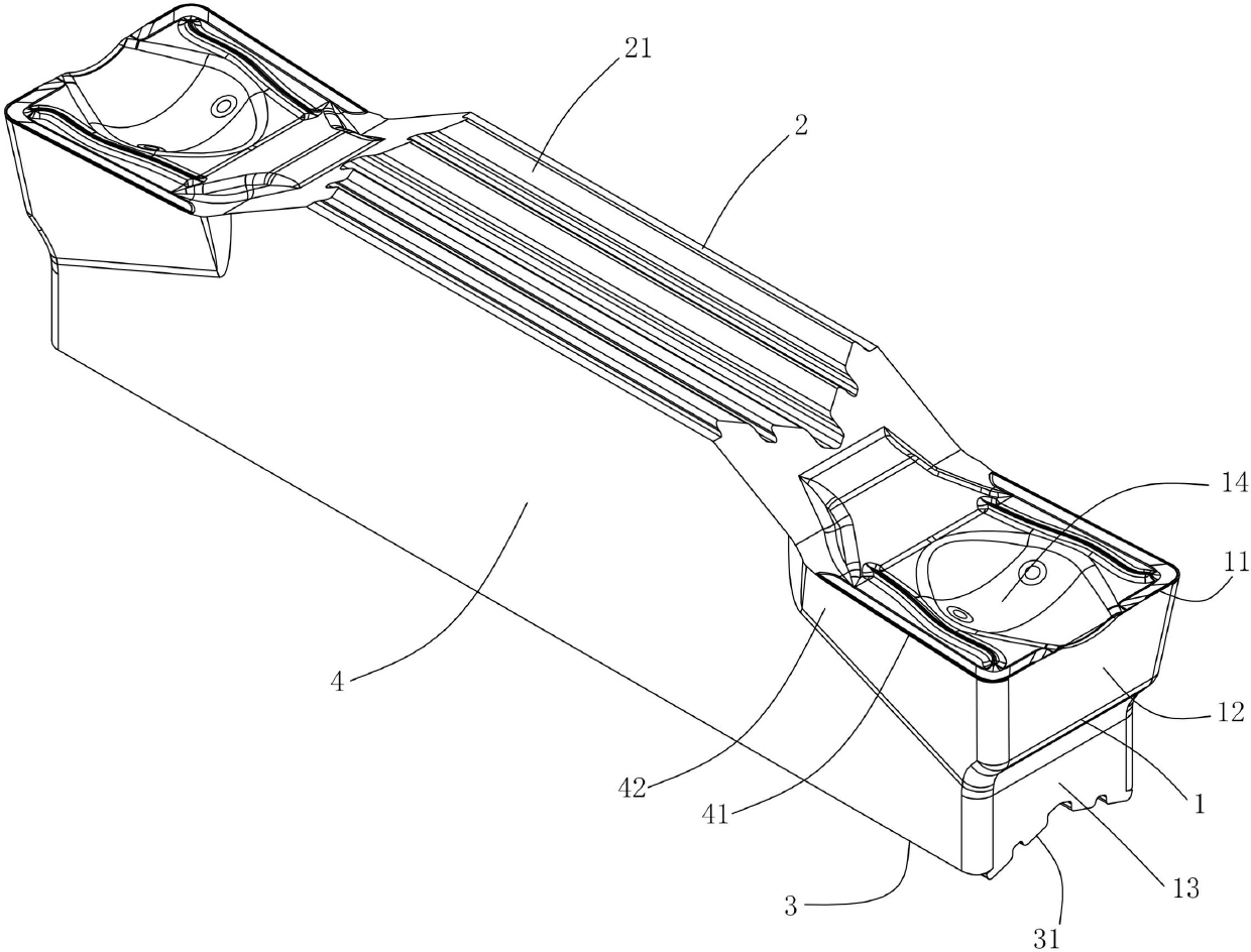 Blade for carrying out groove processing and cutting