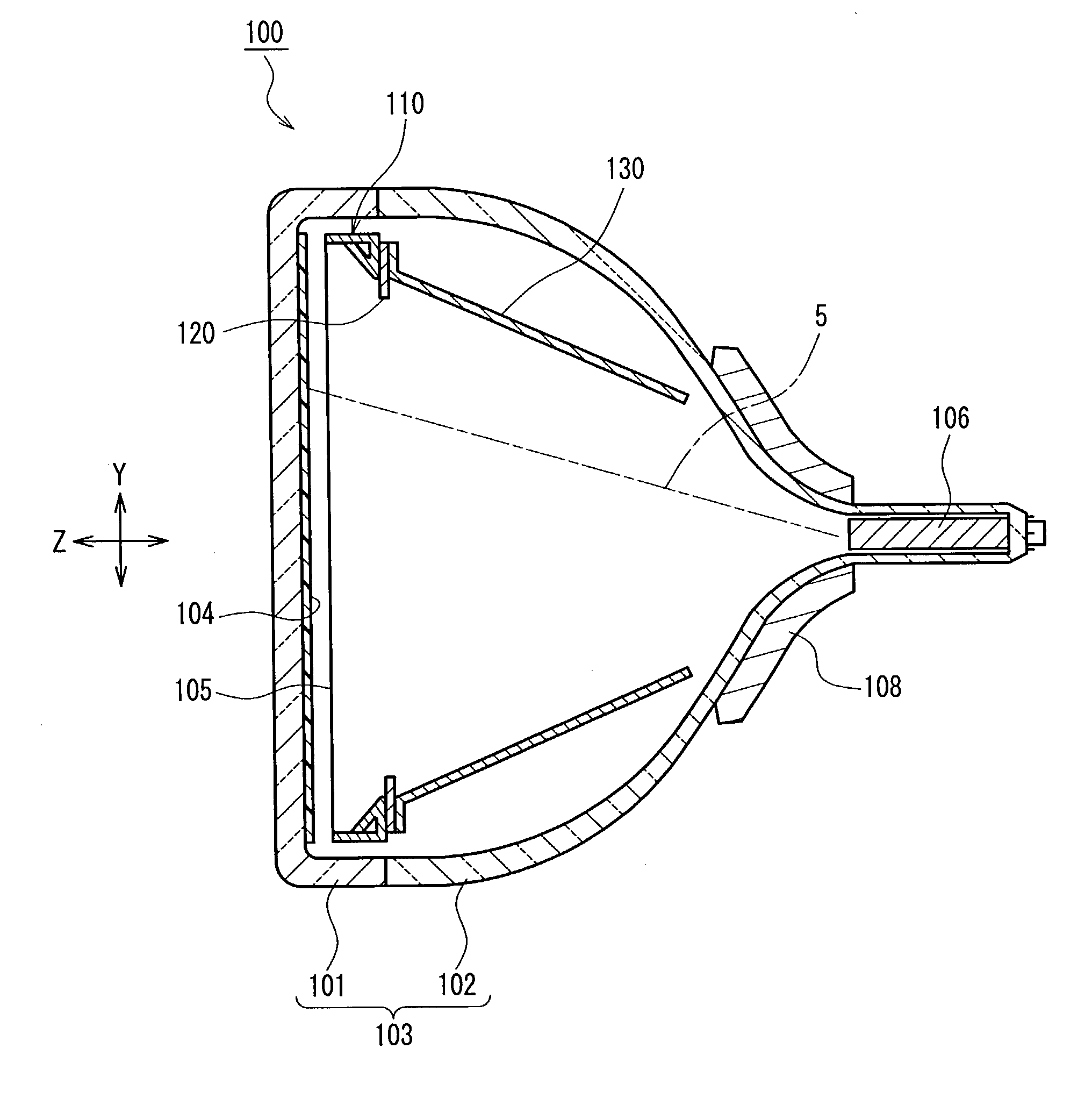 Image receiving tube device