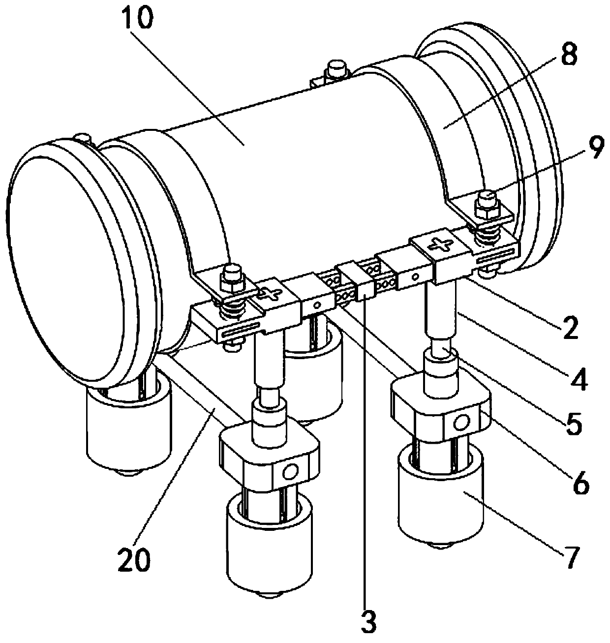 Heat exchanger installation mechanism for liquid crystal glass production