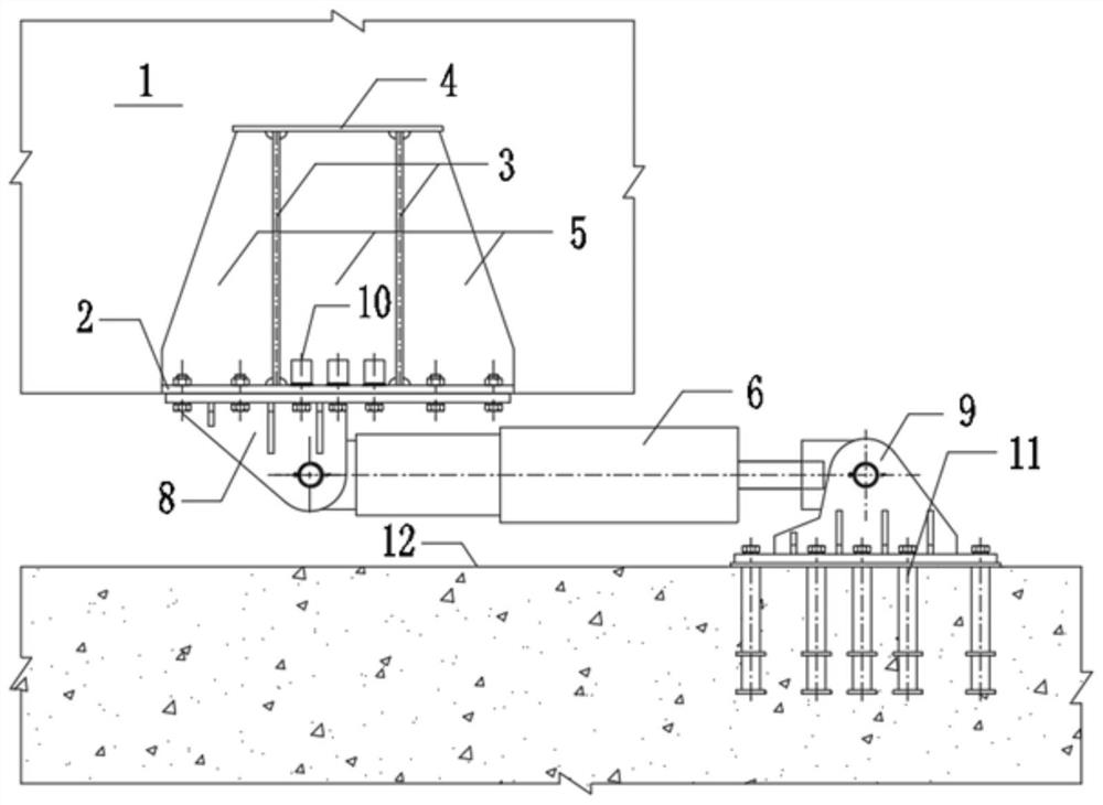 Steel truss girder cable-stayed bridge and damper connecting bracket device thereof