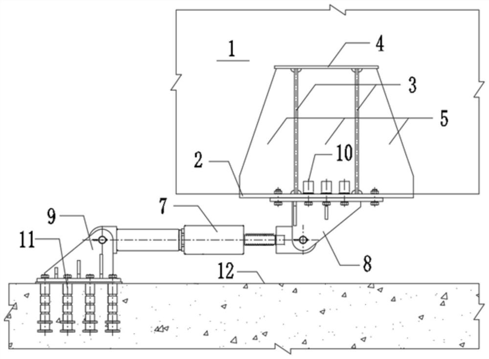 Steel truss girder cable-stayed bridge and damper connecting bracket device thereof