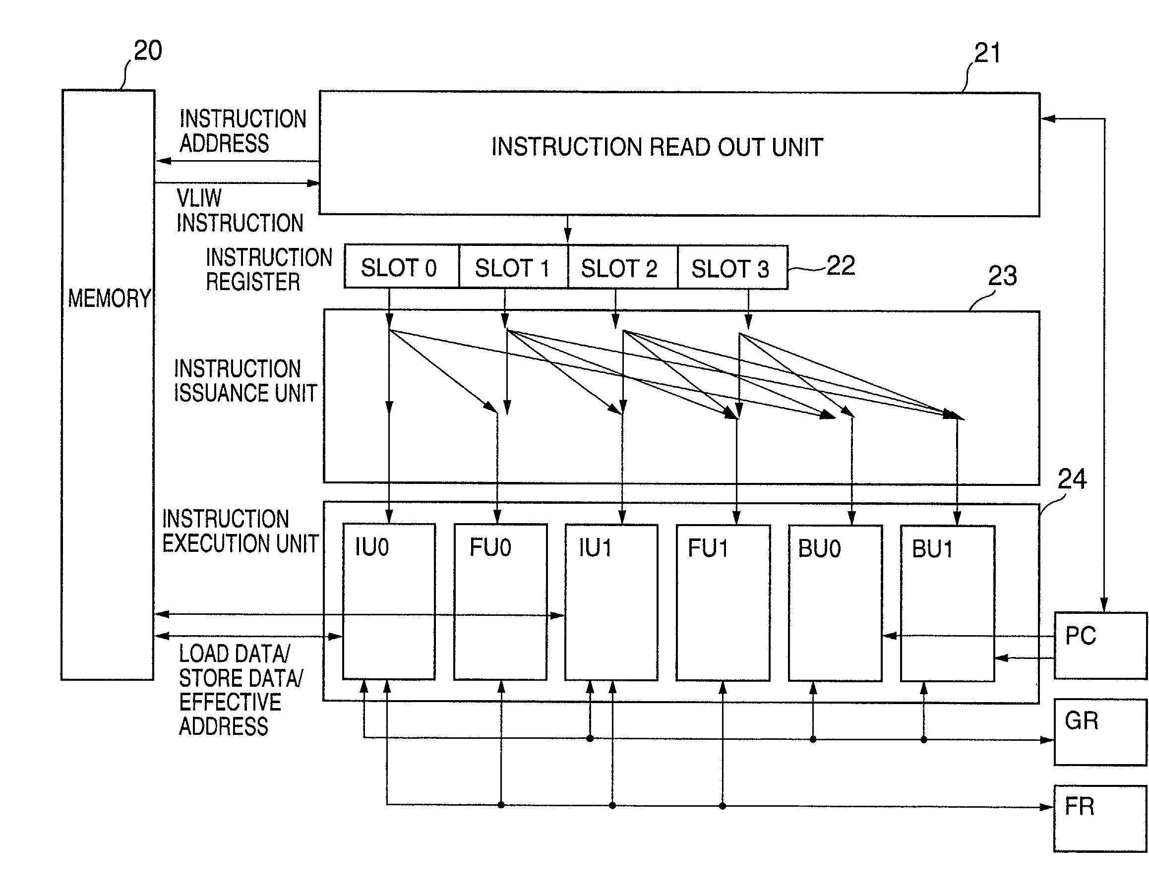 Instruction processing method for verifying basic instruction arrangement in VLIW instruction for variable length VLIW processor