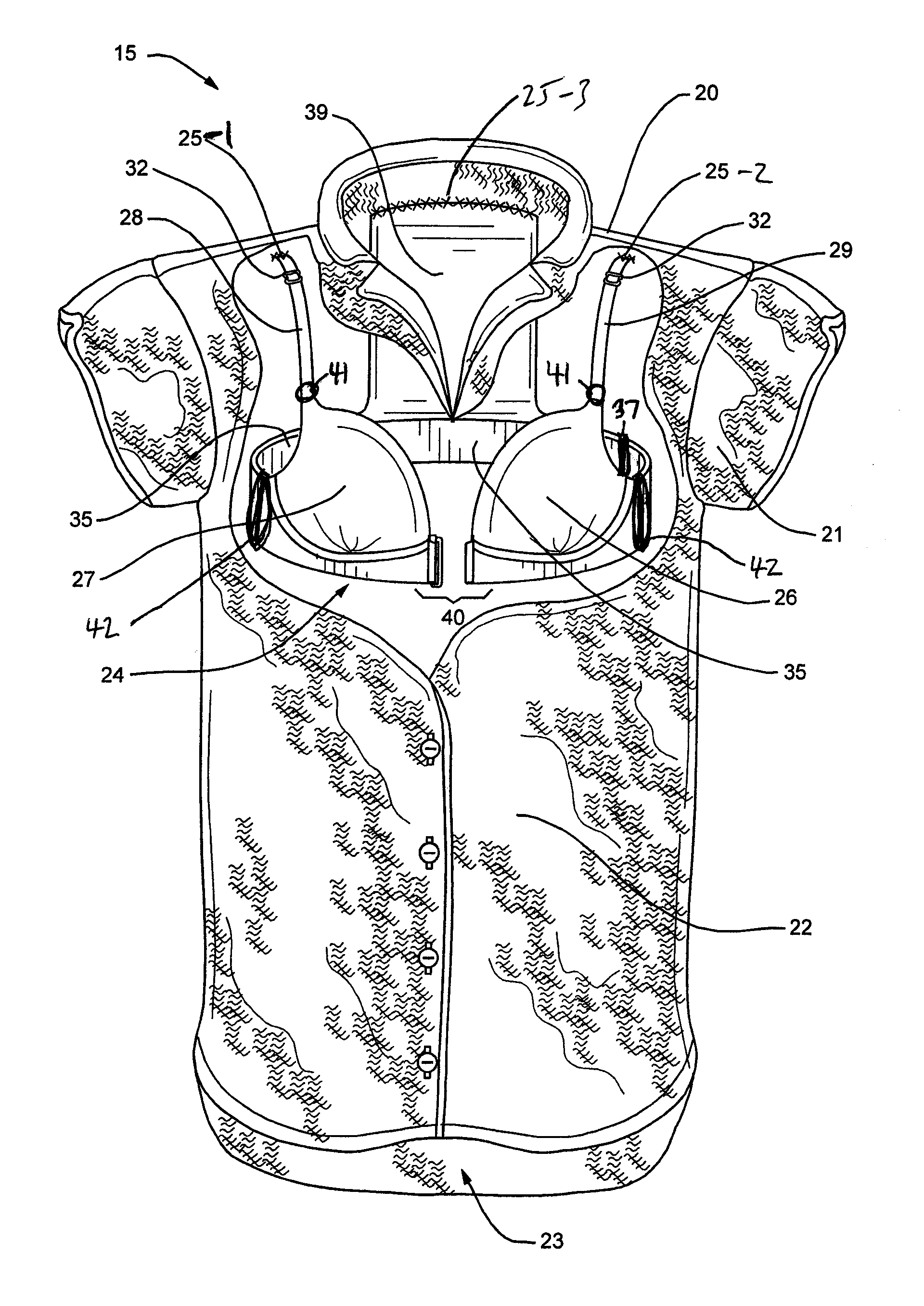 Pajamas incorporating a brassiere