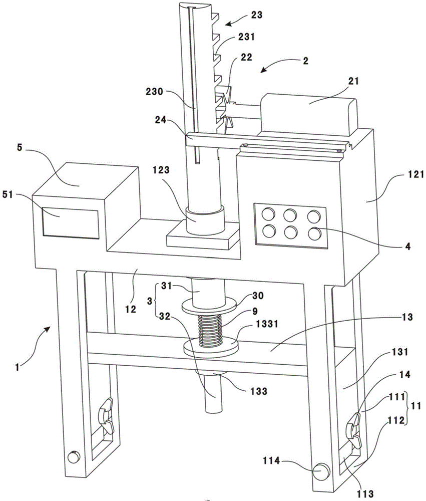 Spring deformation performance testing device