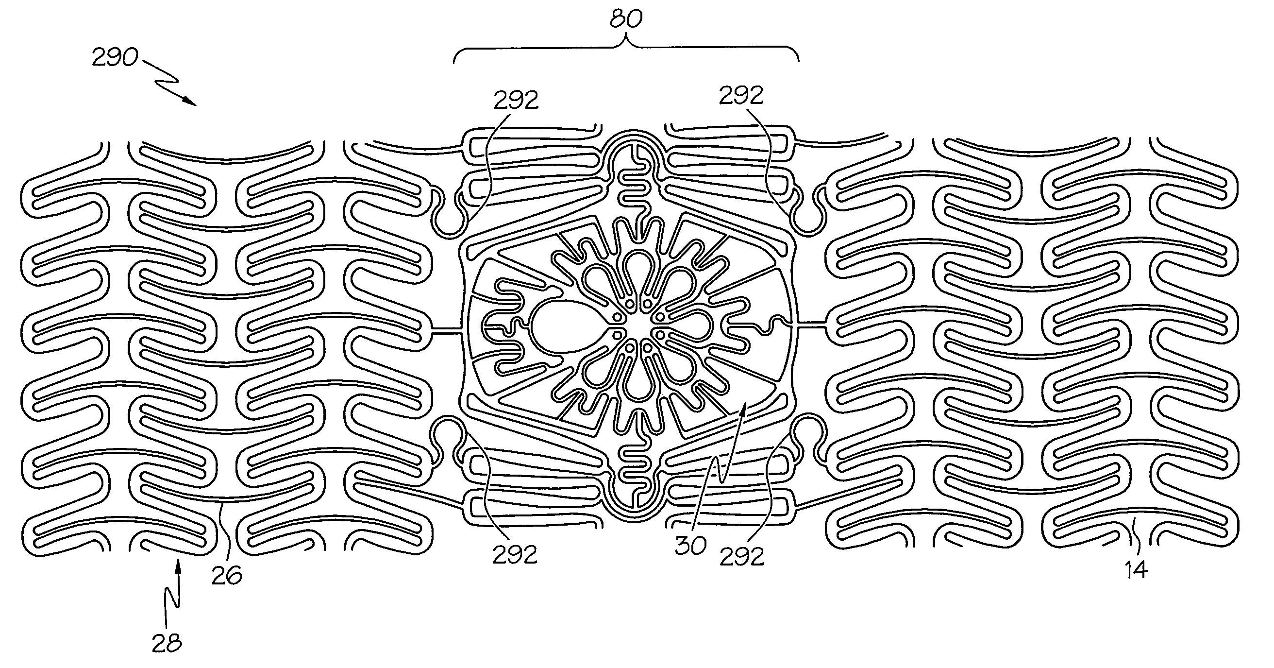 Stent with protruding branch portion for bifurcated vessels