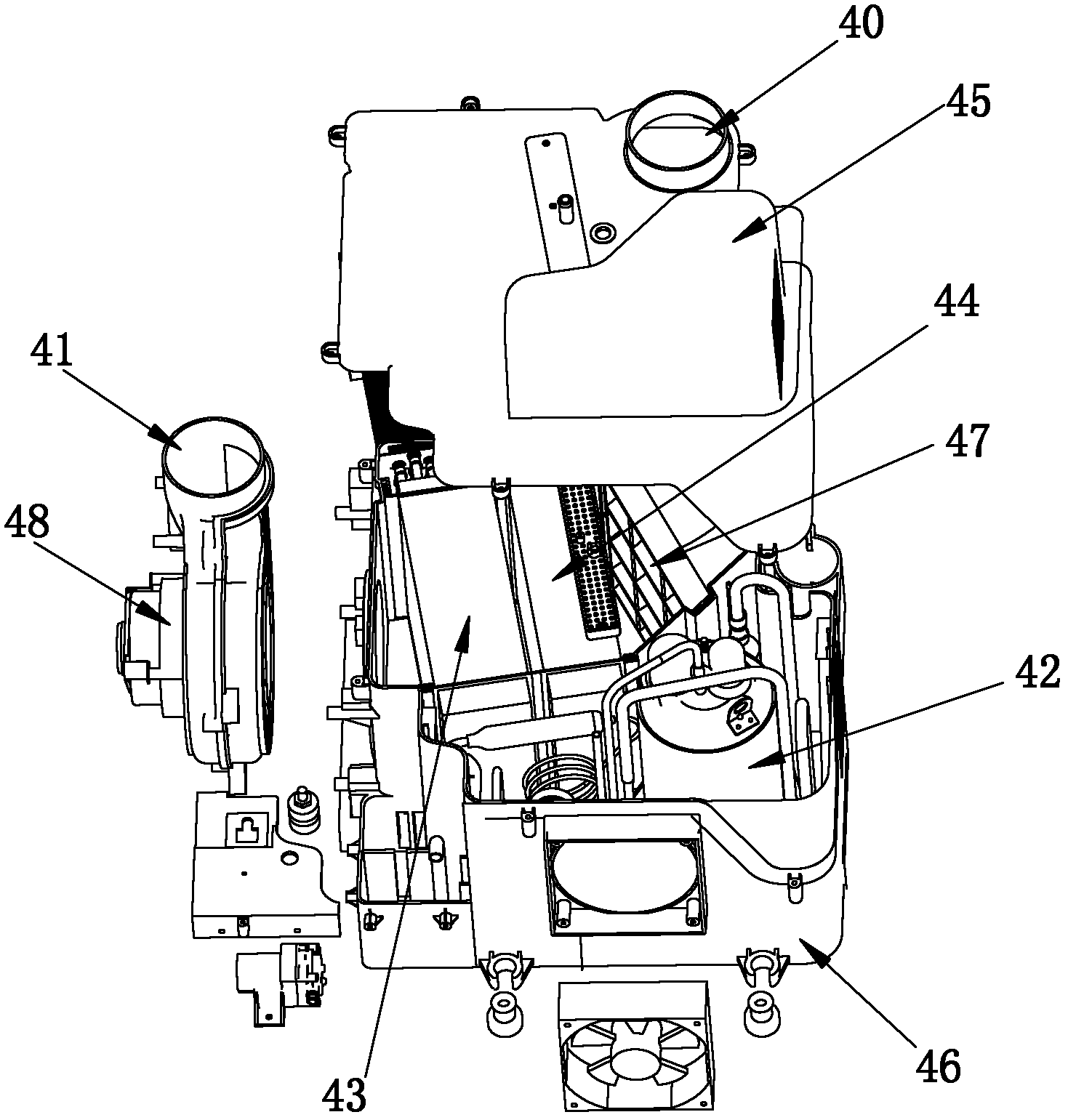 Washing and drying integrated machine with front and rear double drying air inlets and control method thereof