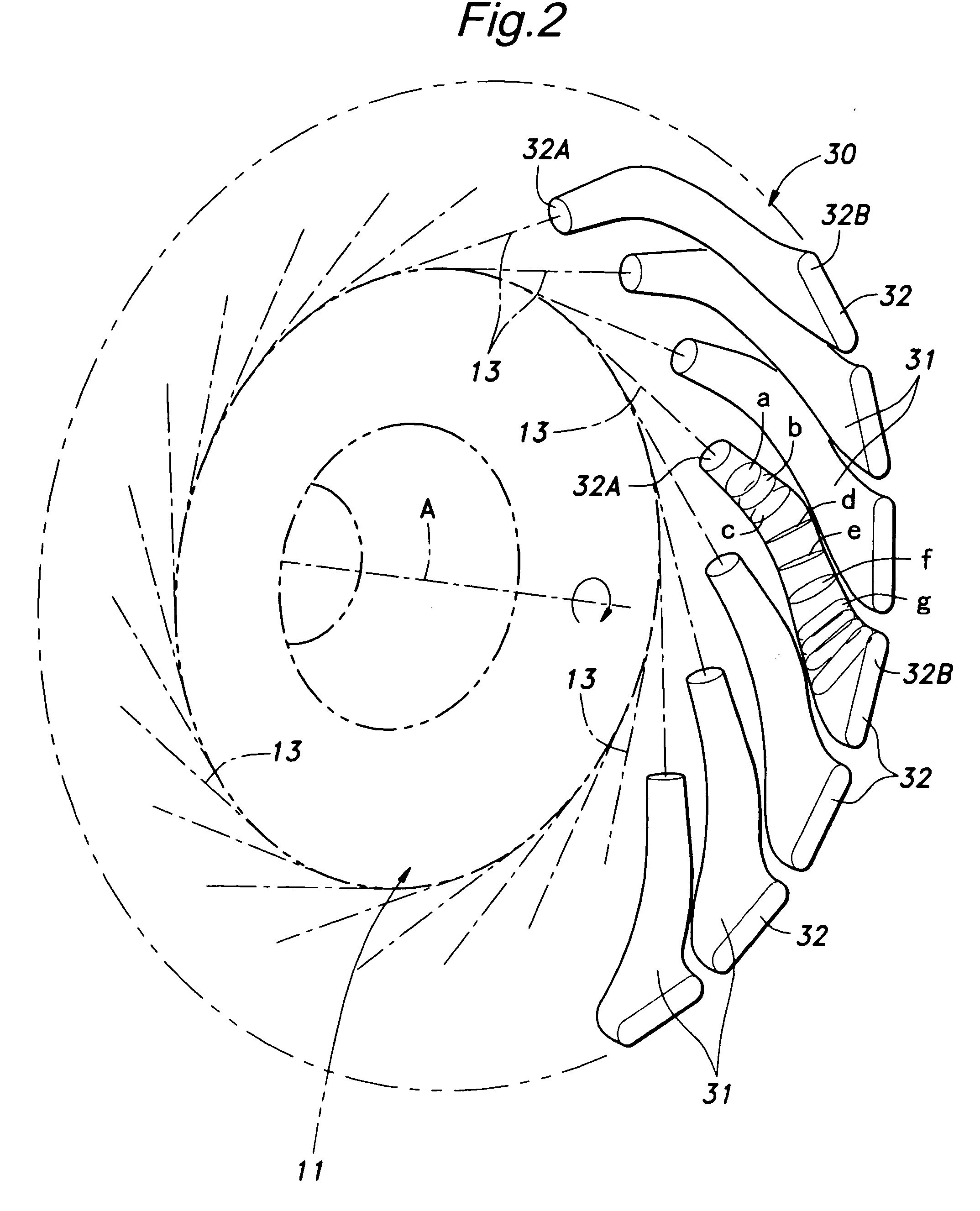 Axial diffuser for a centrifugal compressor