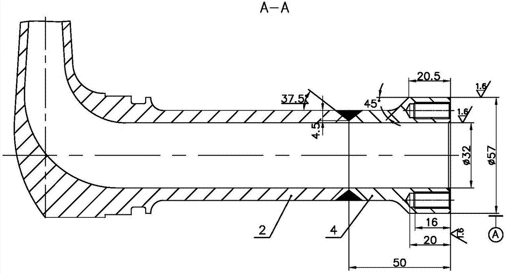 Cold metal transition welding repairing method for wear or breakage of jet nozzle of universal pitot tube pump