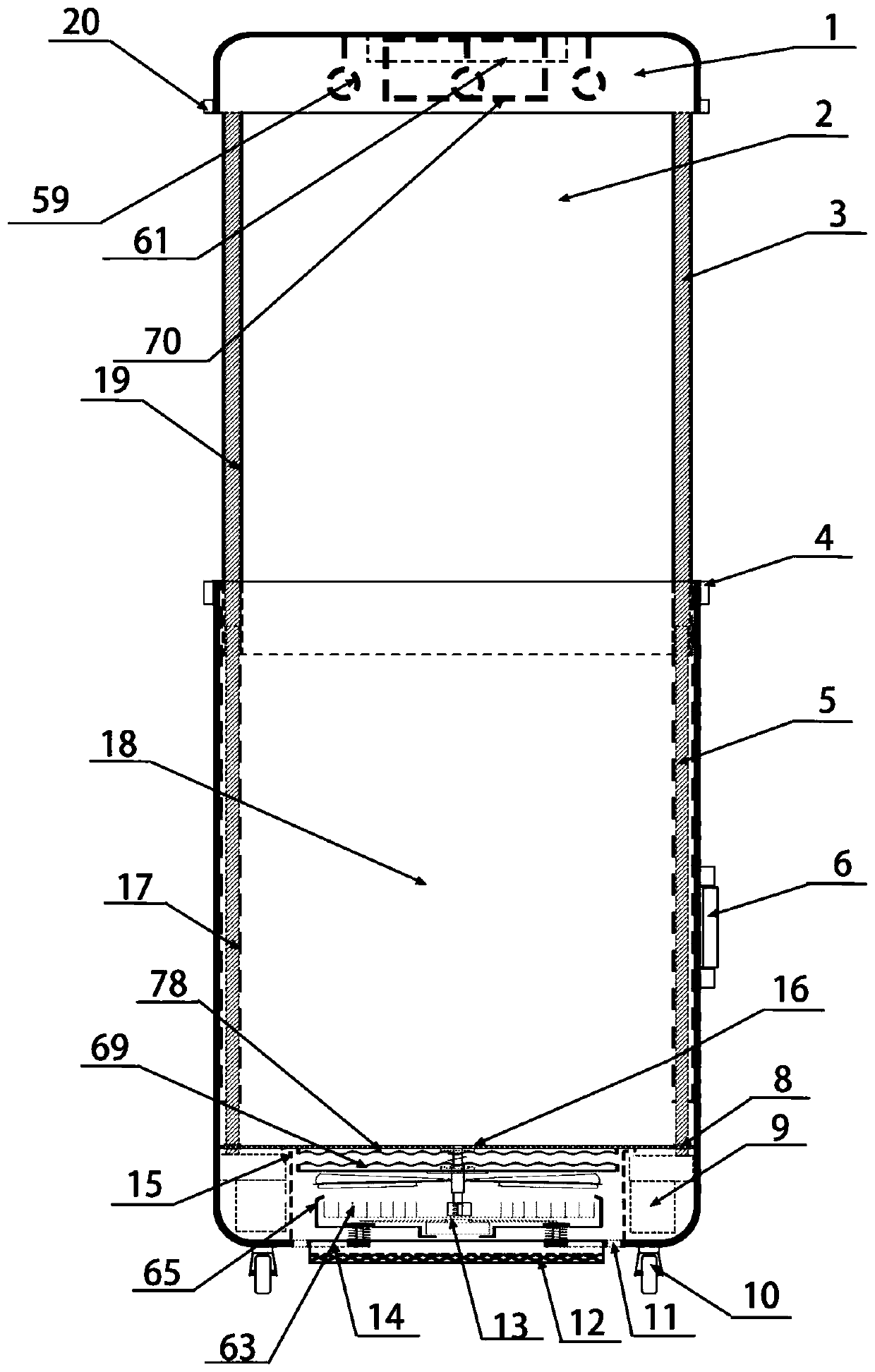 Suitcase endowed with multiple waterproof protection and provided with rapid drying device