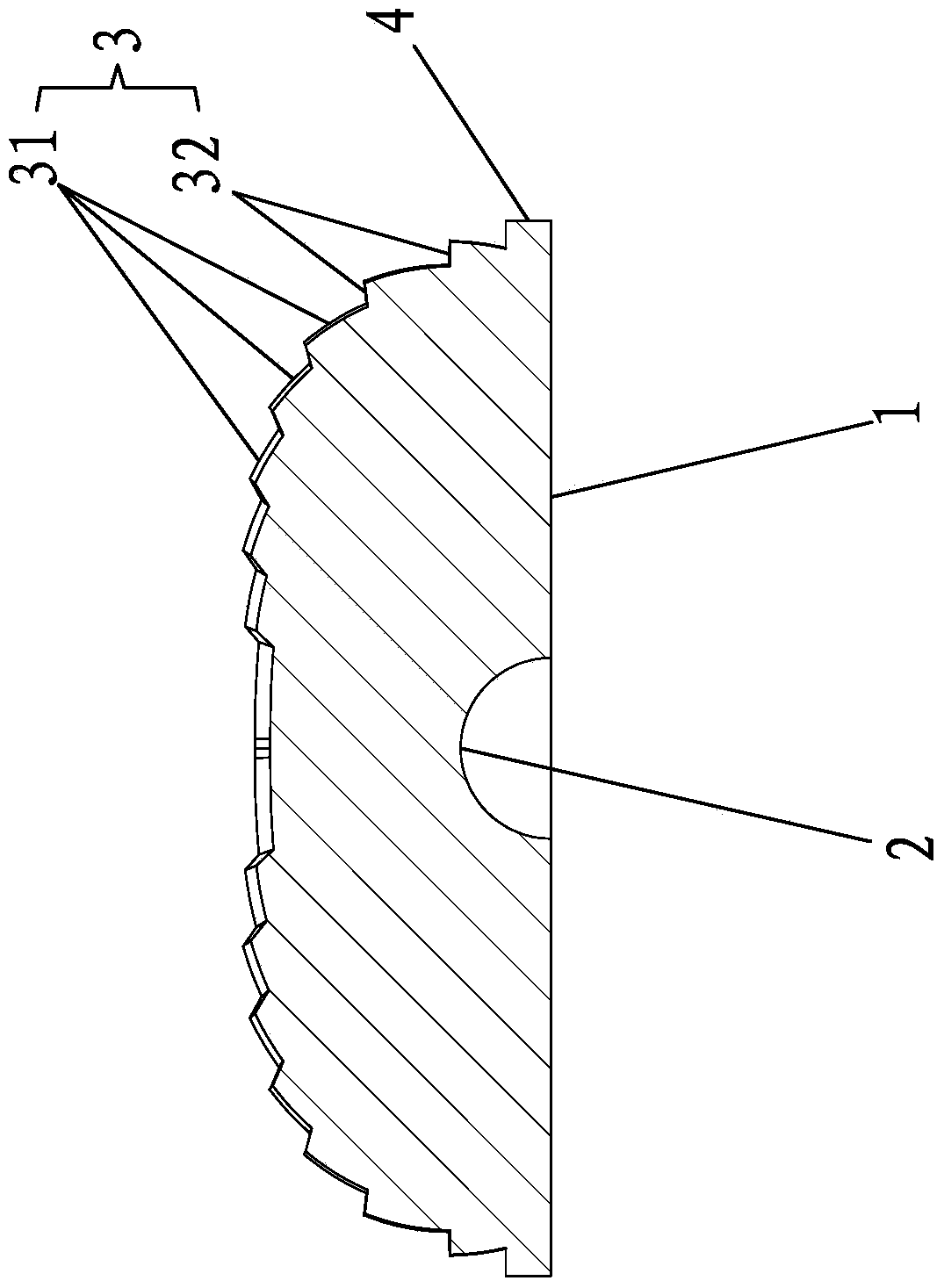 An asymmetric led street light lens