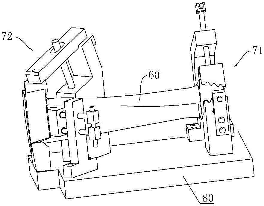 Universal clamp device for total-length finish milling of turbine blades