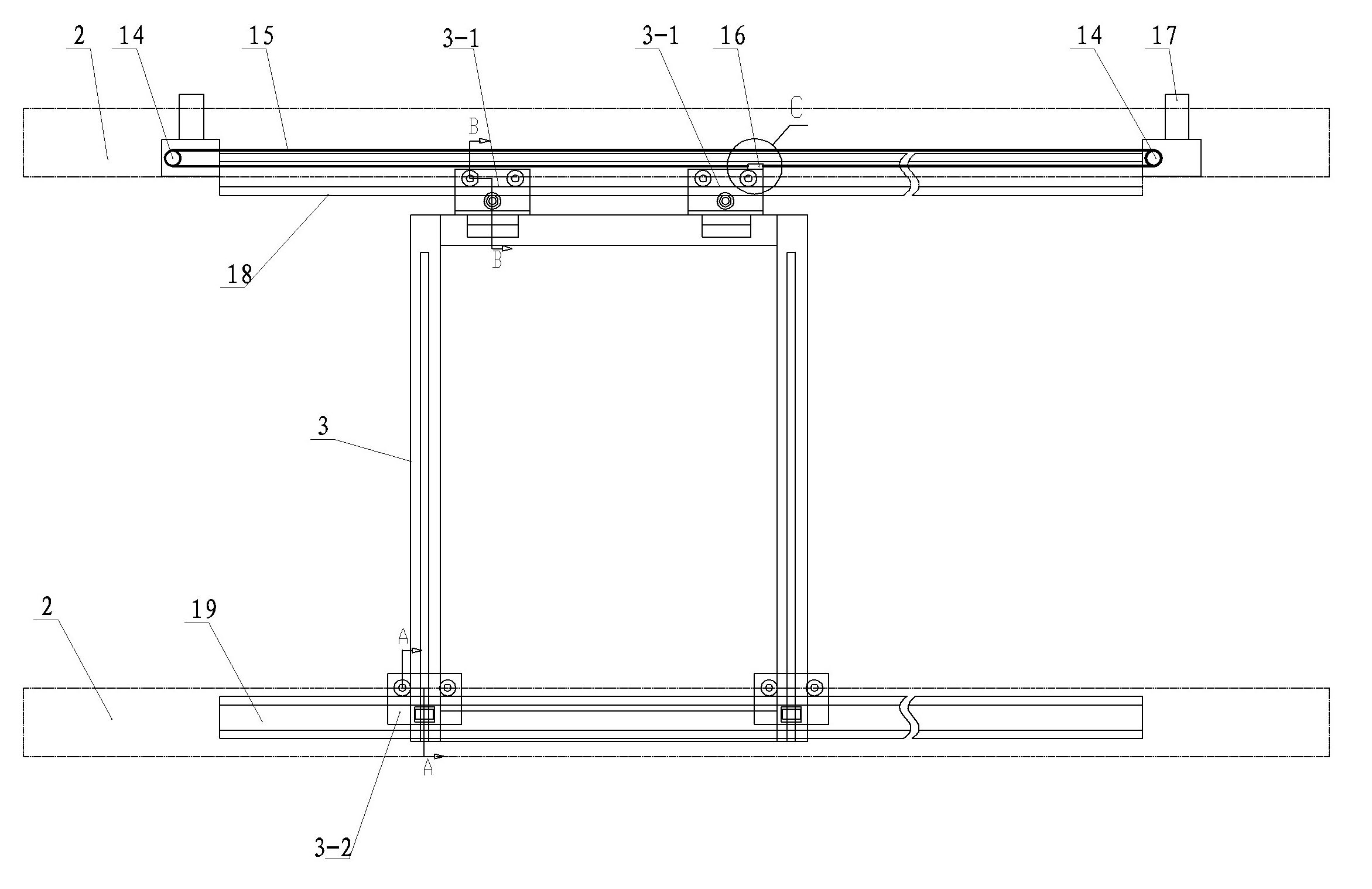 Stereoscopic garage of overhead bridge across street or along street