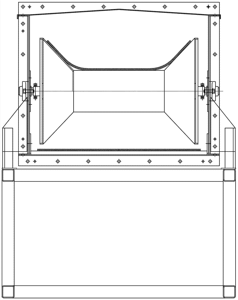 Closed three-roller air-cushion conveyor