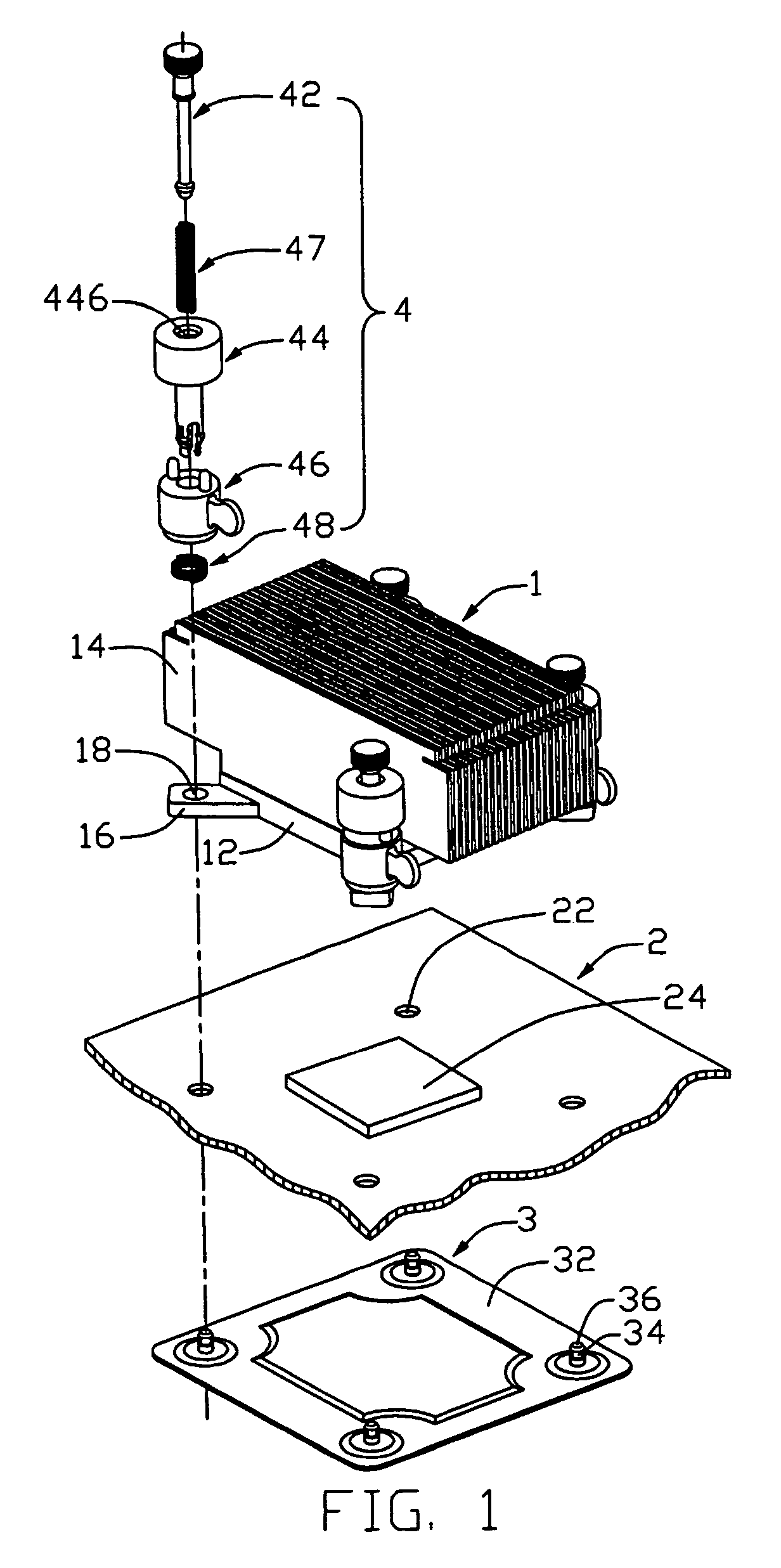 Locking device for heat dissipating device