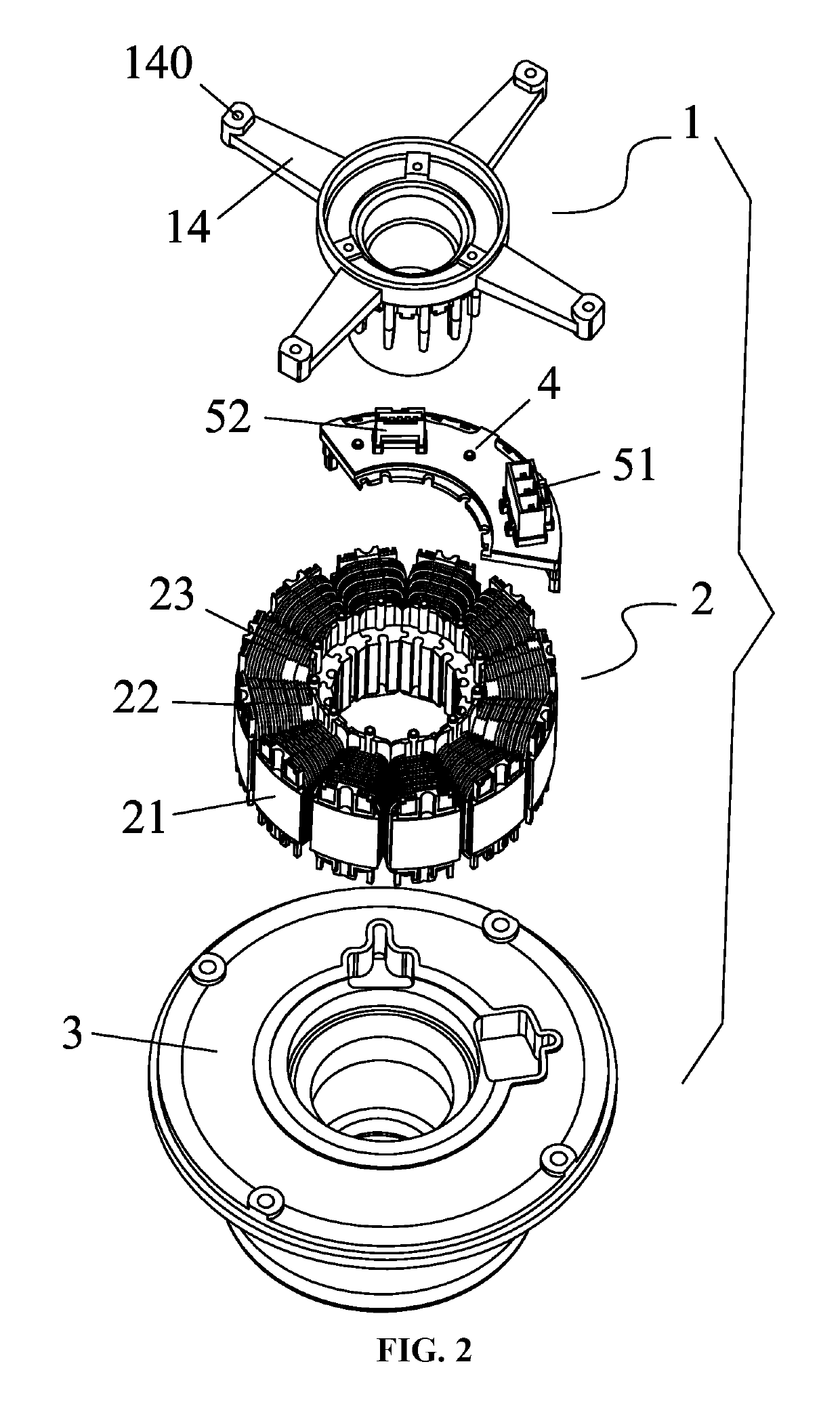 Plastic-packaged stator and external rotor motor comprising the same