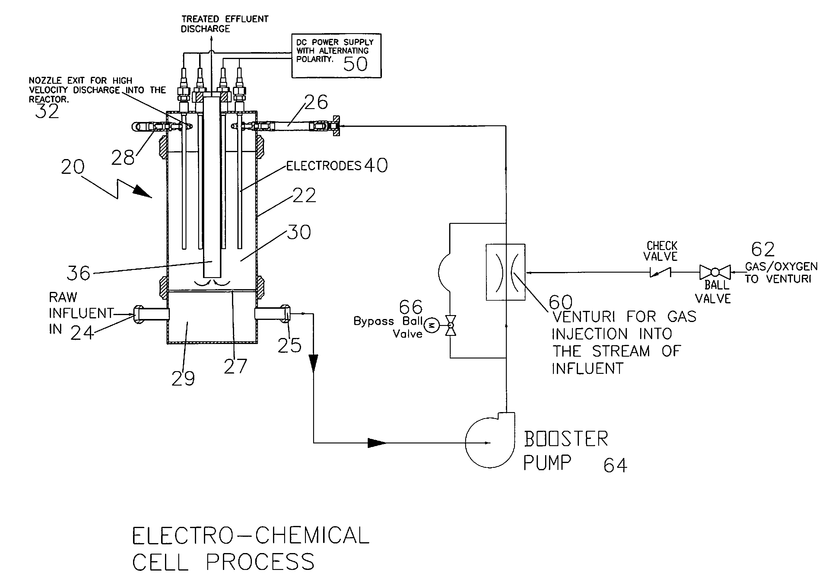 Electrolytic cell with advanced oxidation process and electro catalytic paddle electrode