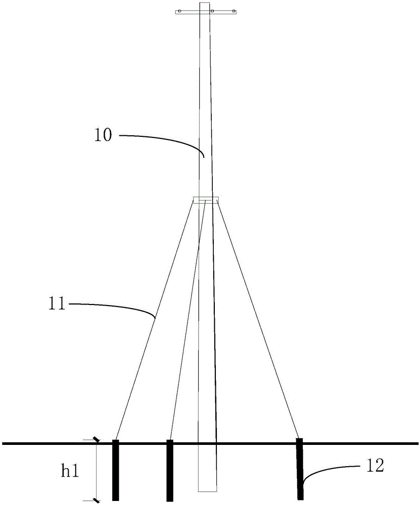 Foundation reinforcement and protection method for telegraph pole near deep foundation pit