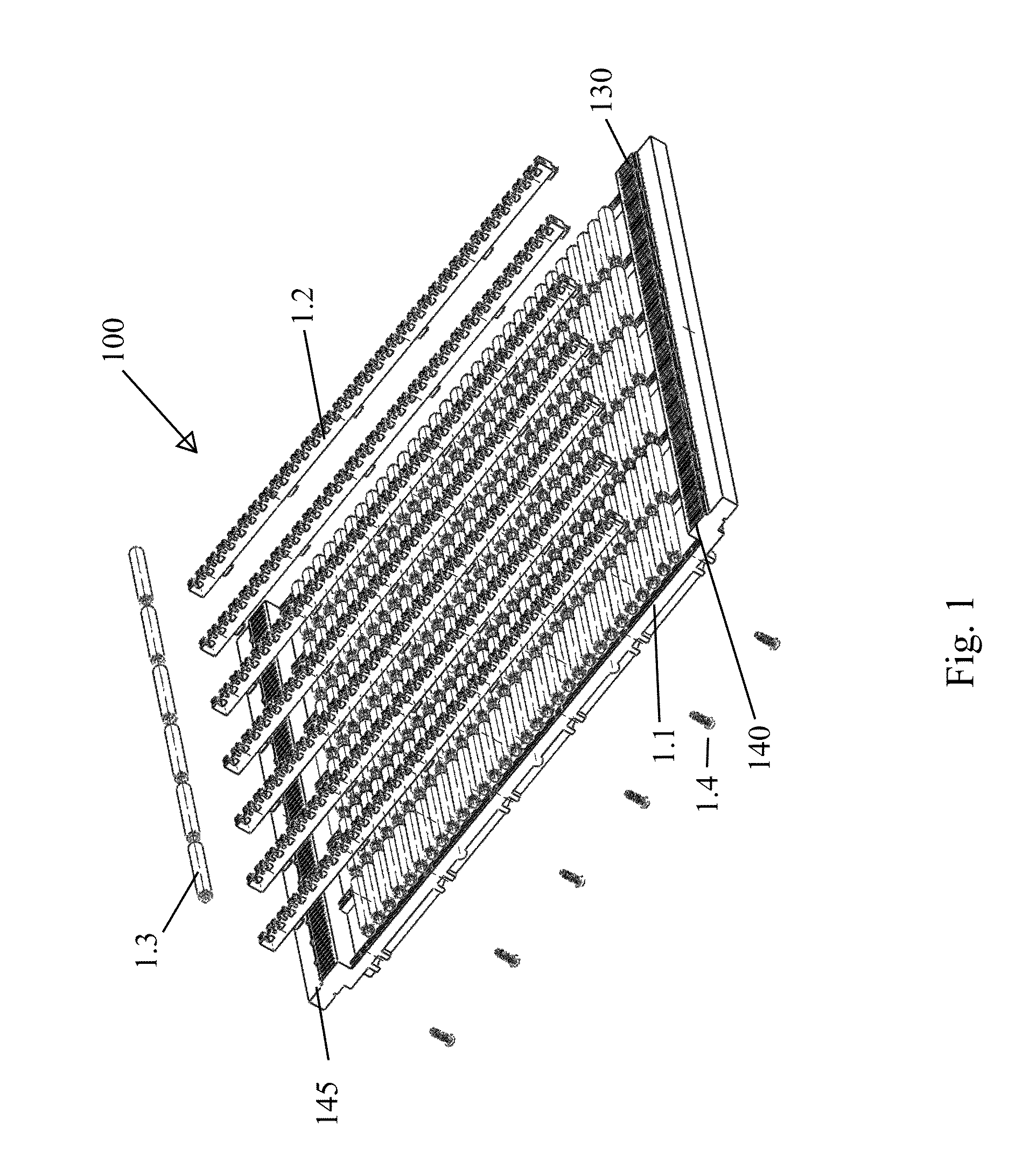 Modular gravity actuated rolling shelving assembly