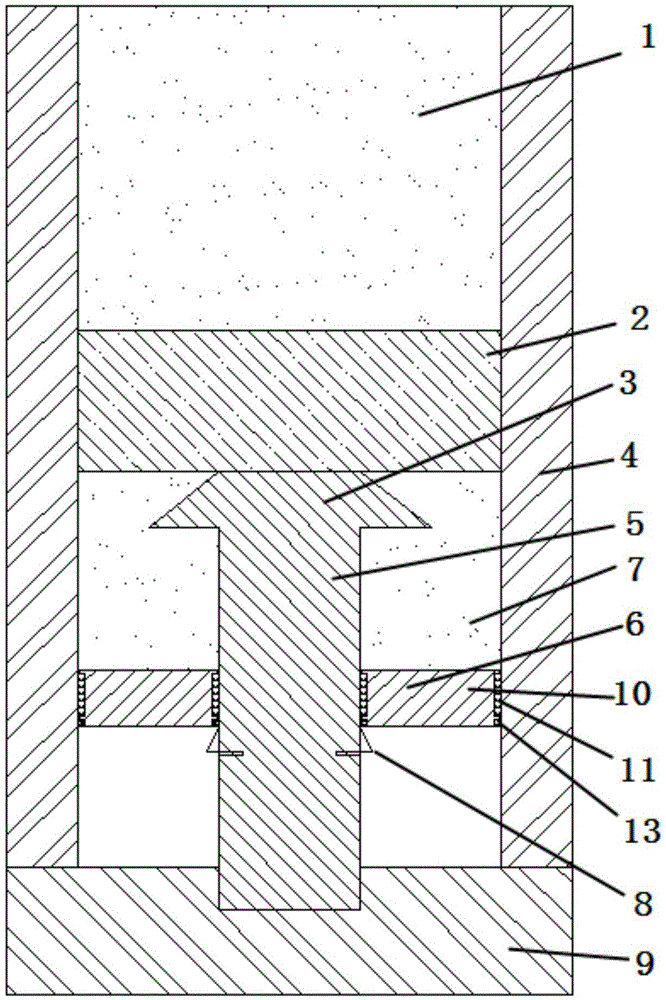 A device for hydrostatically extruding hollow profiles with mold cores and movable core supports