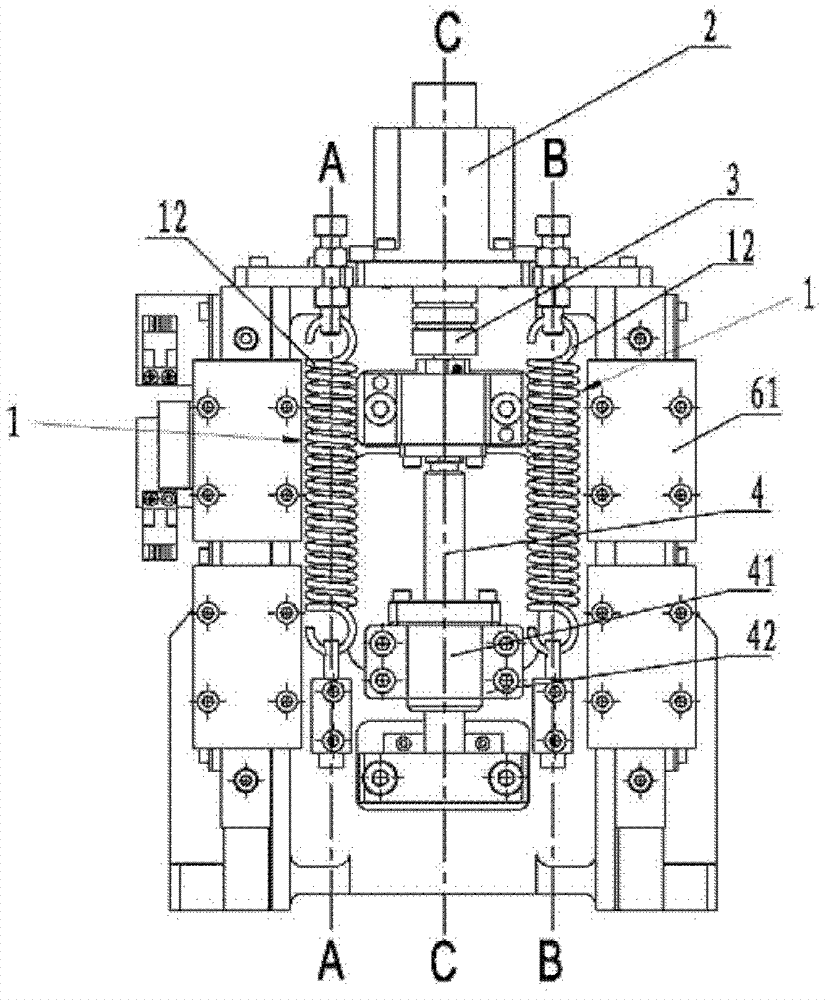 Gravity balancing device on Z-direction working platform and cutting machine