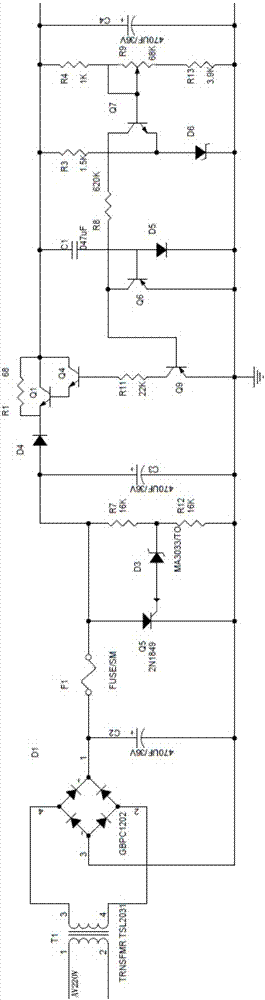 Soft start protective power circuit