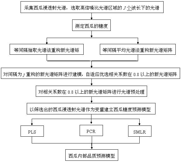 Watermelon sugar degree rapid modeling method based on secondary spectrum recombination