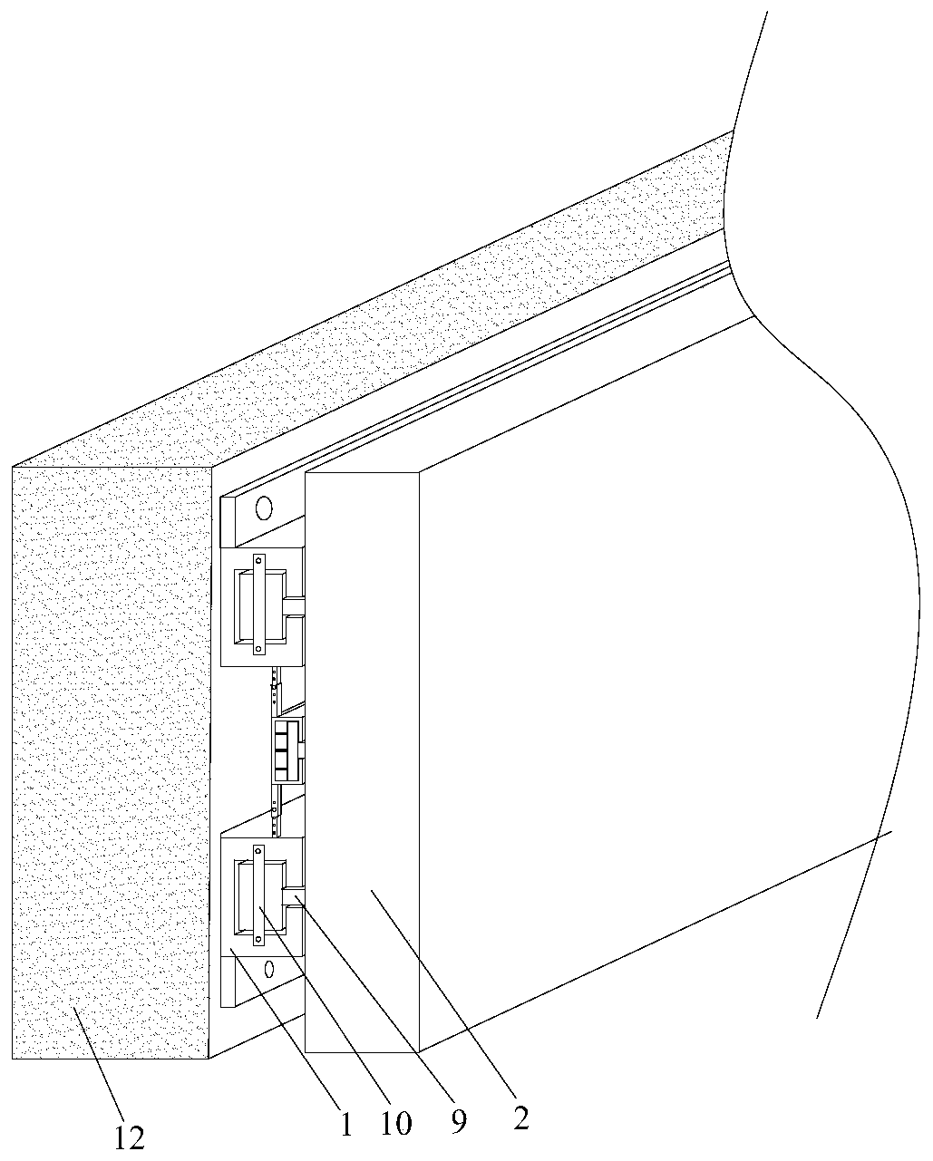 Indoor wall surface decorative sheet installation structure and installation method thereof