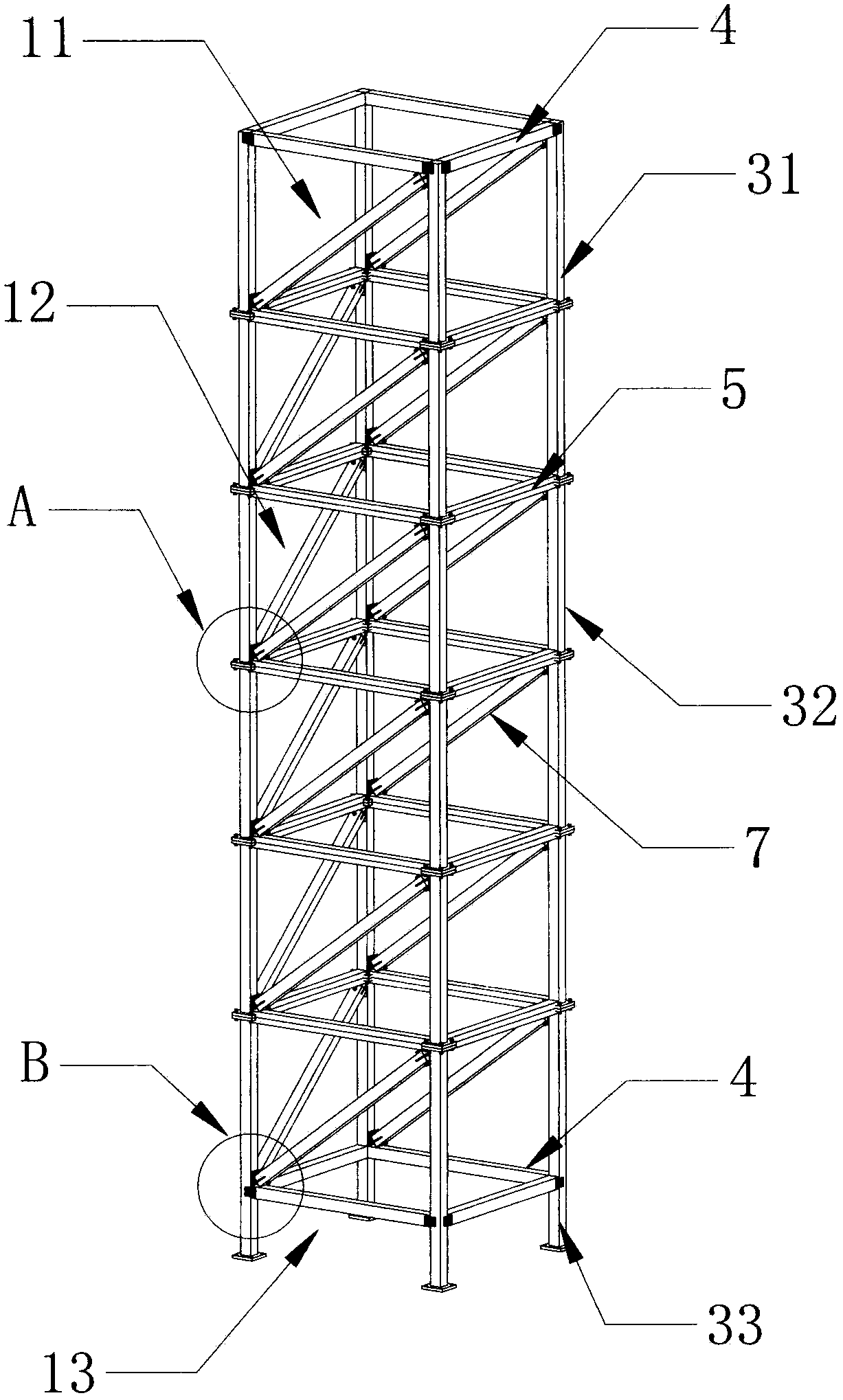 Steel-bamboo composite elevator structure