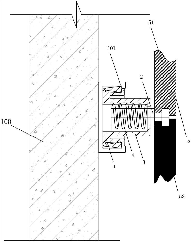 Self-leveling dry hanging assembly and mounting method thereof