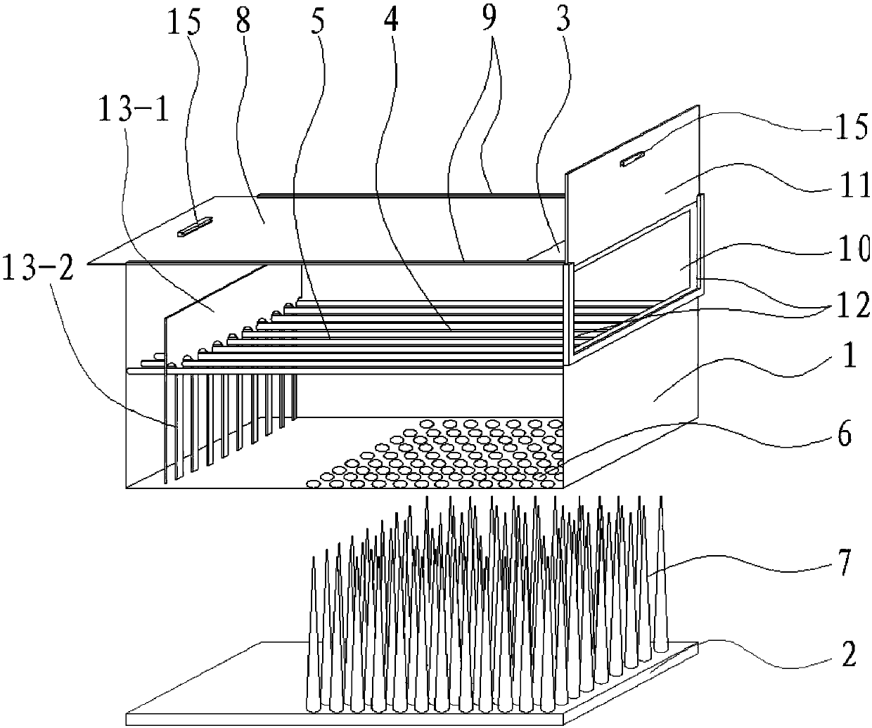 Portable device box capable of rapidly introducing gun head