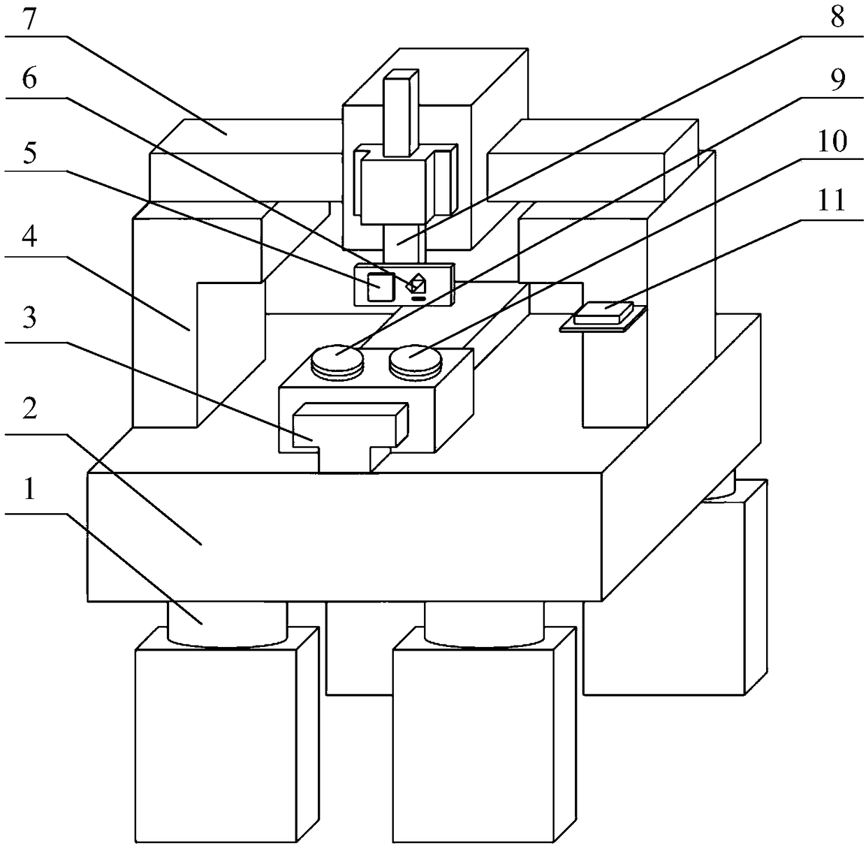 Nanometer precision detection method and device of free curved surface morphology