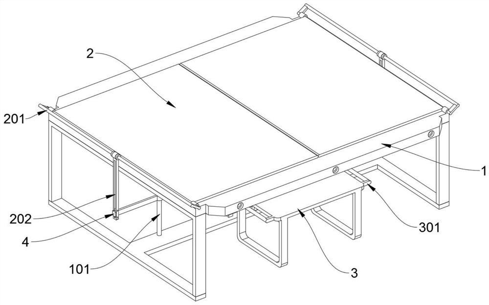 A dust-proof catering device for on-site construction of a construction site