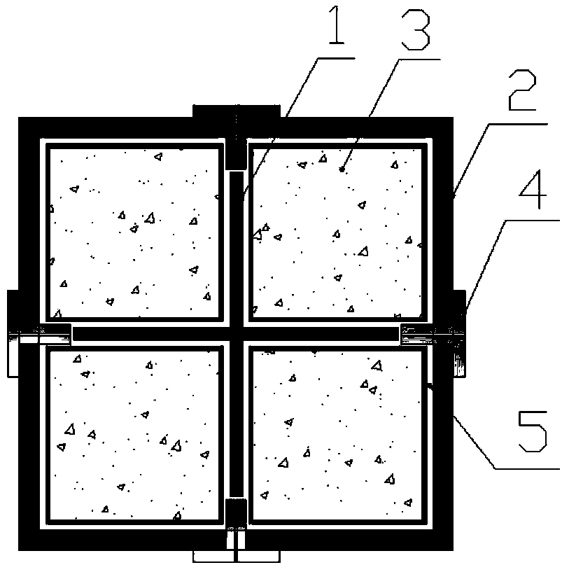 Bending-prevention limiting energy-dissipation supporting component with steel pipe with baffles inside and cross-shaped inward contracting type variable-section steel core