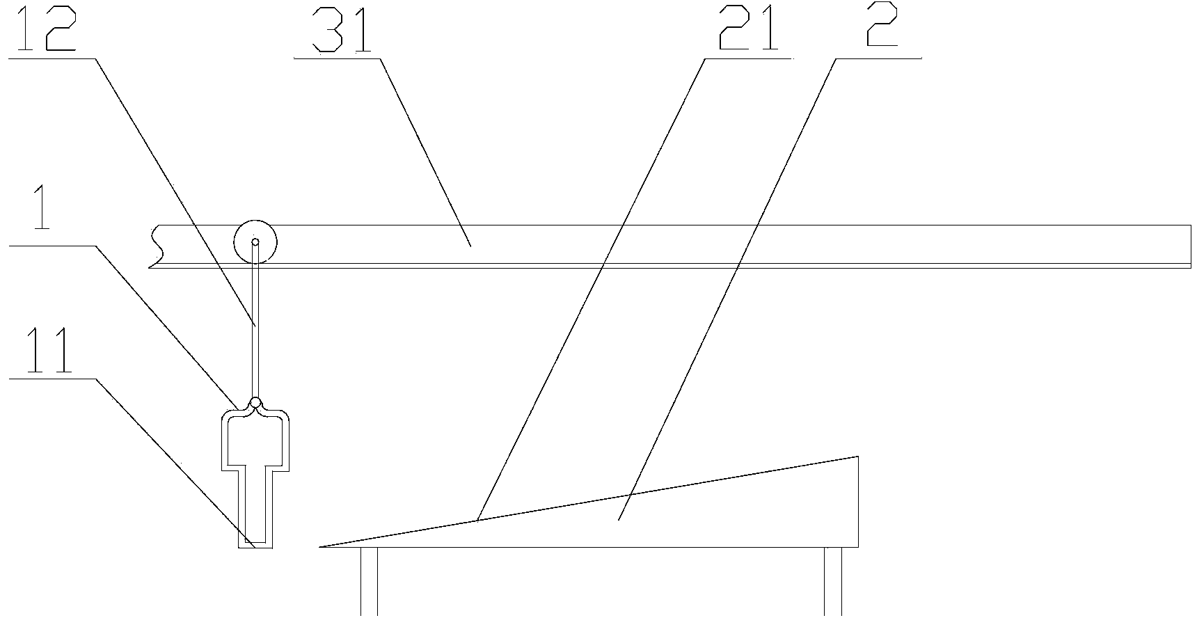 Unhooking device for bare duck processing