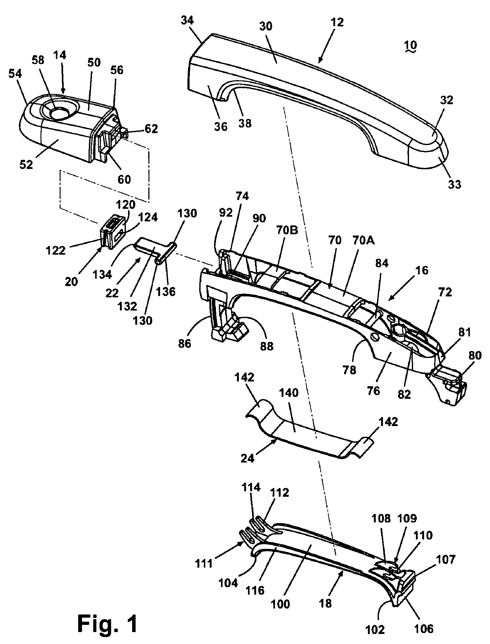 Vehicular door handle included secondary latch