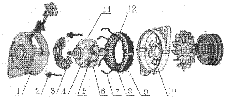 Dual-claw polar multi-phase excitation generator