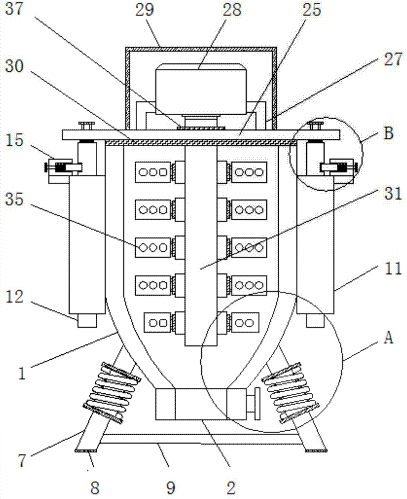 Feed stirring device convenient to clean