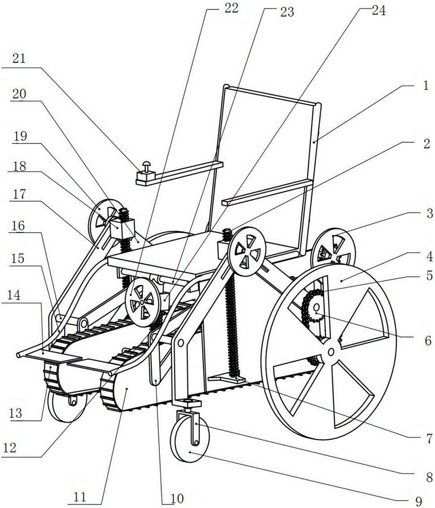 Wheel-track combined wheelchair capable of climbing stairs