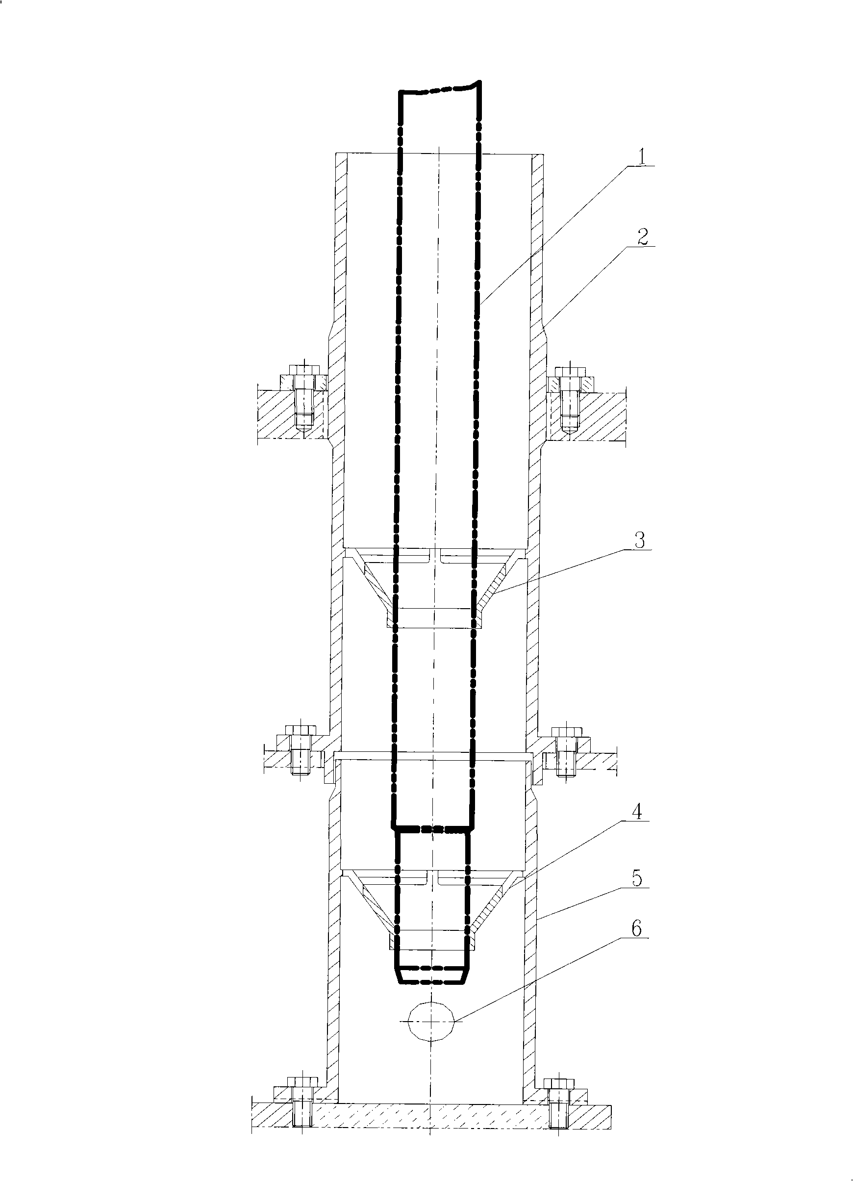 Mounting duct for sodium-cooled fast reactor inner sodium liquid level meter