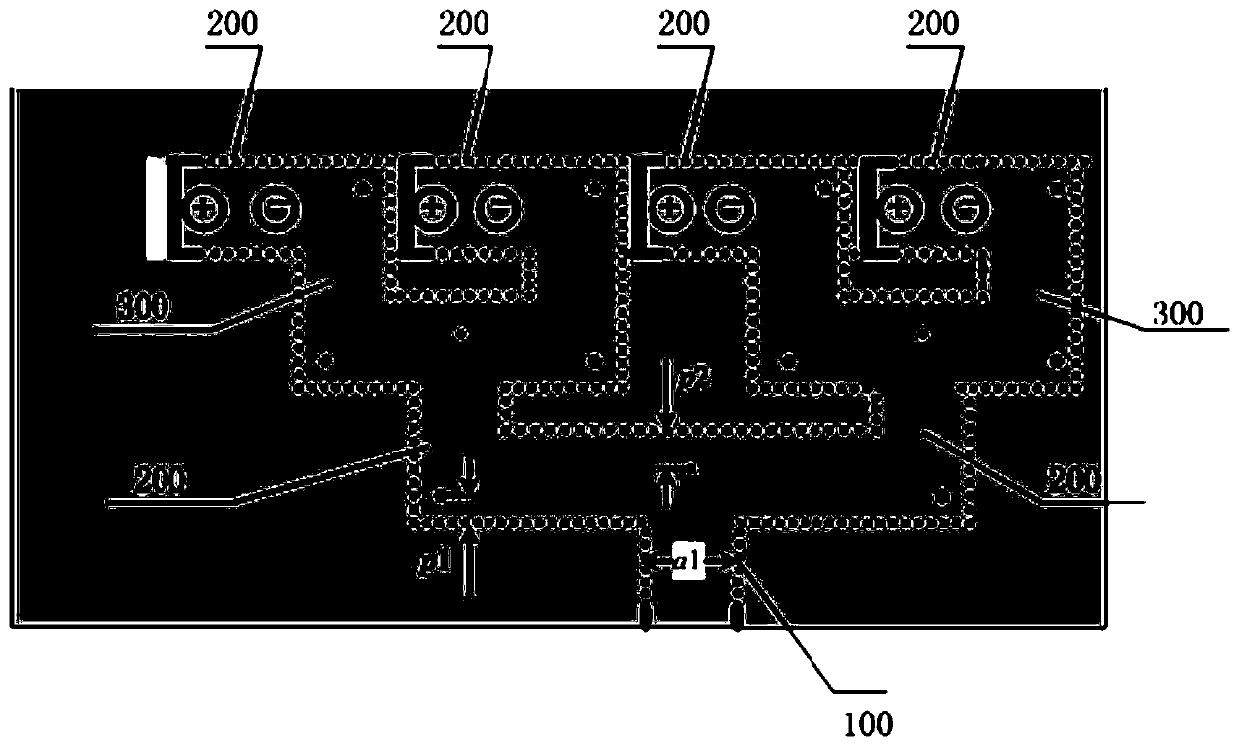 Single-input port SIW feeding structure and antenna array