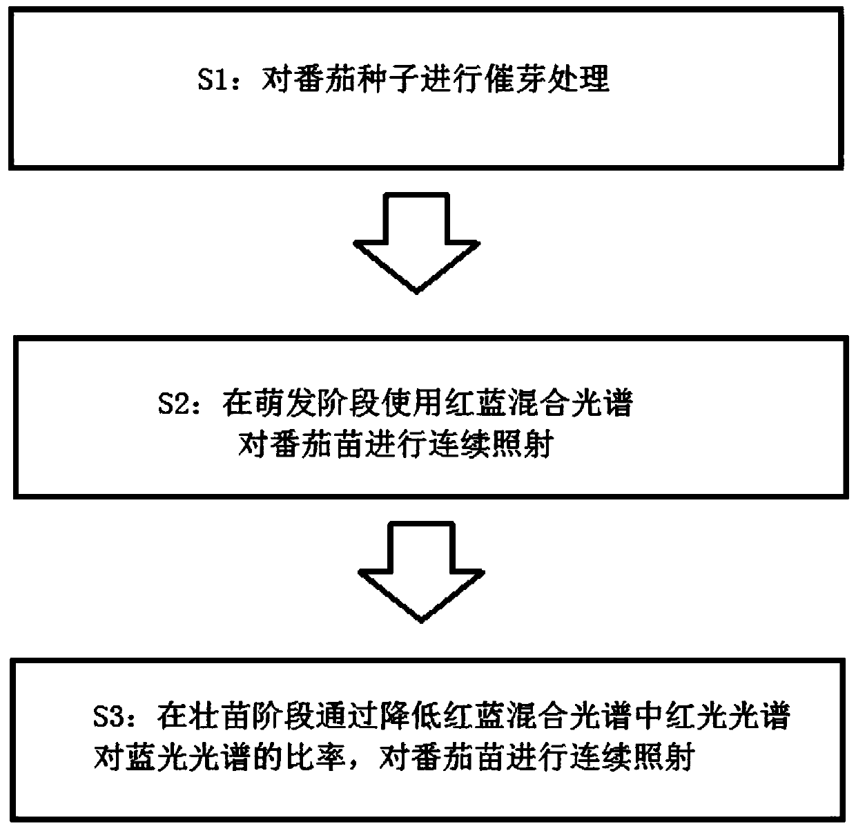 Light-controlled tomato seedling method and illumination equipment