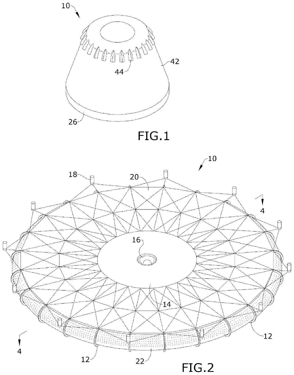 Autonomous mobile mechanically deployed spaceport to provide a self-leveling stable landing pad for lunar and martian descending and ascending spacecraft