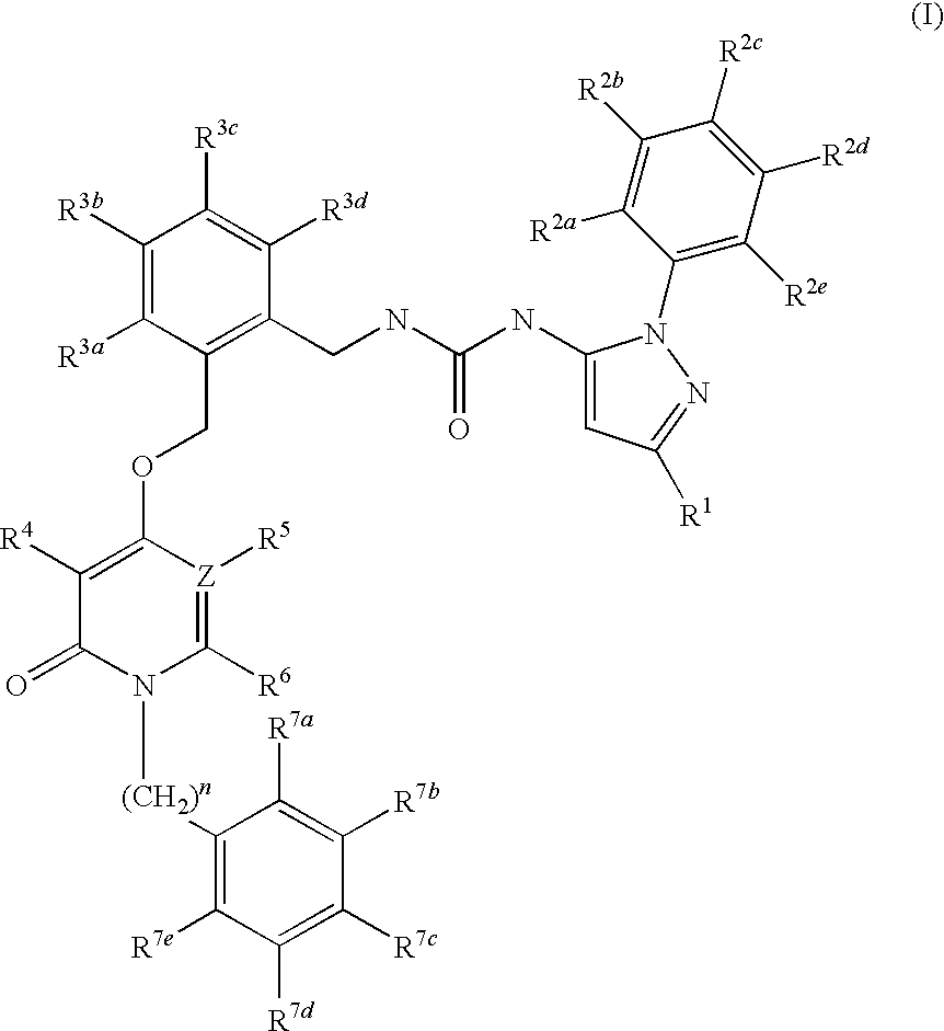 Pyridinone Pyrazole Urea and Pyrimidinone Pyrazole Urea Derivatives