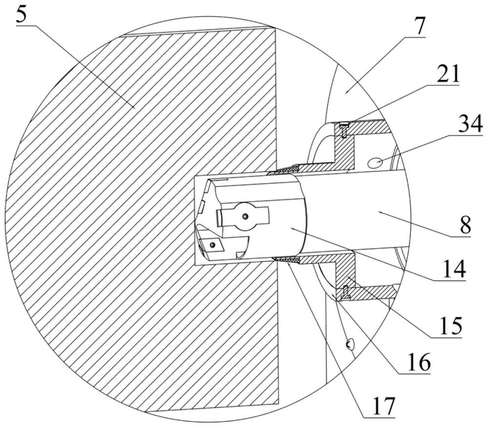 Long-axis deep hole drilling device and method for removing chips through circulating water