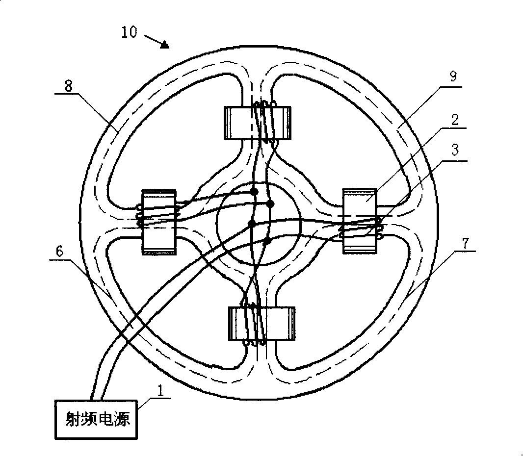 Electrodeless induction lamp with a plurality of closed loop circuit