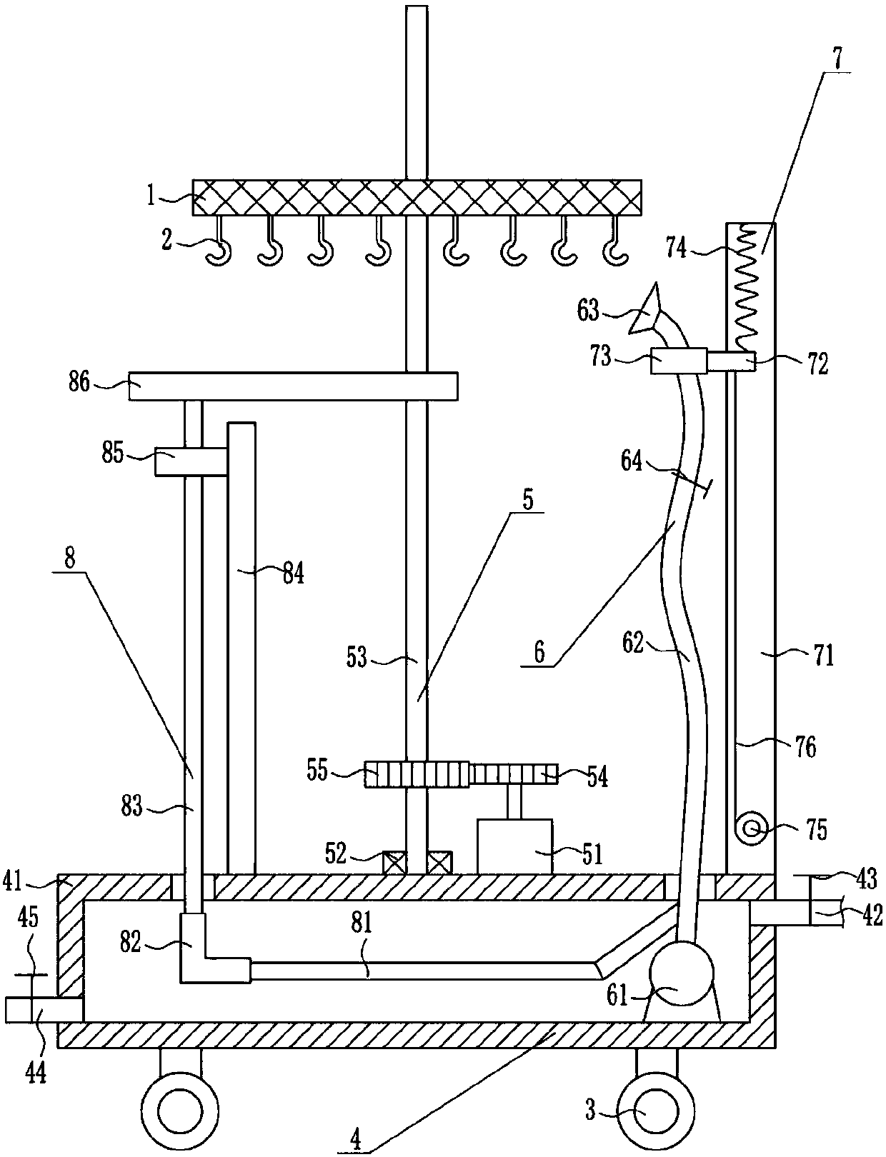 Fishing net cleaning device for aquaculture